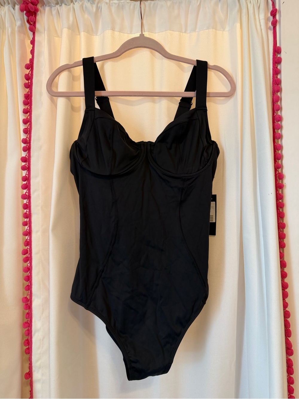 Classic Black One-Piece Swimsuit with Supportive Cups